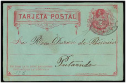 CHILE - Stationery. 1889 (22 Feb). Santiago - Putaendo. 2c Stat Card / "Correo Urbano" / Cond Gratuita Oval Cachet (xxx) - Chile