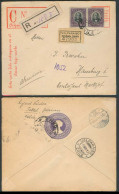 CHILE - Stationery. 1913.  Taltal - Germany. Reg Stat Env + 2 Adtl Stamps + 2 Reg Labels. Scarce And VF. - Chile