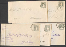 CHILE - Stationery. 1907-11. 2c/5c Grey. 5 Diff Used Stat Envs. Fine Used Diff Towns. - Chile