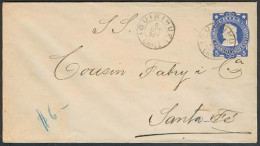 CHILE - Stationery. 1903. Iquirihue Sta Fe. Via S Carlos. 5c Stat Env. VF. - Chile