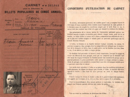 CARNET POUR LA DELIVRANCE DE BILLETS POPULAIRES DE CONGE ANNUEL - Andere & Zonder Classificatie