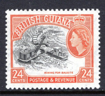 British Guiana 1954-63 QEII Pictorials - 24c Mining Bauxite - Brownish-orange - MNH (SG 339) - Brits-Guiana (...-1966)