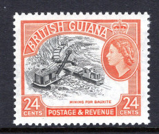 British Guiana 1954-63 QEII Pictorials - 24c Mining Bauxite - Brownish-orange - MNH (SG 339) - British Guiana (...-1966)