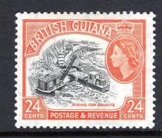 British Guiana 1954-63 QEII Pictorials - 24c Mining Bauxite - Brownish-orange - HM (SG 339) - Guyana Britannica (...-1966)