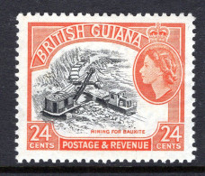 British Guiana 1954-63 QEII Pictorials - 24c Mining Bauxite - Brownish-orange - HM (SG 339) - Brits-Guiana (...-1966)