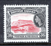 British Guiana 1954-63 QEII Pictorials - 36c Mount Roraima HM (SG 340) - Britisch-Guayana (...-1966)