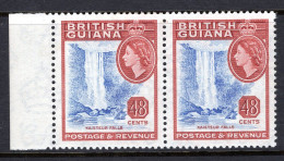 British Guiana 1954-63 QEII Pictorials - 48c Kaieteur Falls Pair HM (SG 341) - Guayana Británica (...-1966)