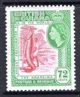 British Guiana 1954-63 QEII Pictorials - 72c Arapaima HM (SG 342) - Guyane Britannique (...-1966)