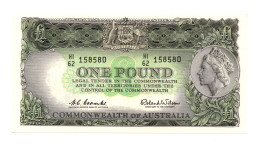 Australia Reserve Bank 1 Pound Wilson Coombs Queen Elizabeth Issue P-34 - 1960-65 Reserve Bank Of Australia