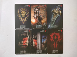 China Transport Cards, Movie,Warcraft, Blizzard,metro Card, Shanghai City, 3000ex, (6pcs) - Non Classificati