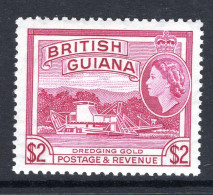 British Guiana 1954-63 QEII Pictorials - $2 Dredging Gold - Deep Mauve - MNH (SG 344) - Guyane Britannique (...-1966)