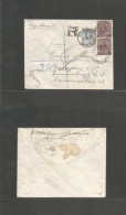 BC - Ceylon. 1912 (21 March) Colombo - Germany, Leipzig (8 April) Registered Multifkd Env Bearing 25c Rate, Cds. VF. - Autres & Non Classés