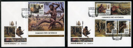 Guinea Bissau 2021, Prehistoric Men, Fossils, 3val In BF +BF In 2FDC - Fossiles