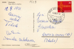 Philatelic Postcard With Stamps Sent From SWISS To ITALY - Storia Postale