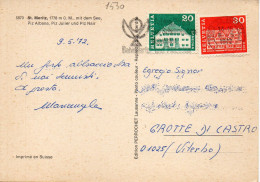 Philatelic Postcard With Stamps Sent From SWISS To ITALY - Briefe U. Dokumente