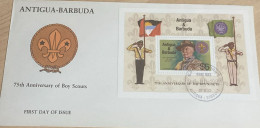 O) 1982 ANTIGUA AND BARBUDA, LORD BADEN POWELL, SCOUTING YEAR, FDC XF - Antigua Und Barbuda (1981-...)