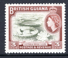 British Guiana 1963-65 QEII Pictorials - New Wmk. - 3c Water Lilies HM (SG 354) - Guyane Britannique (...-1966)