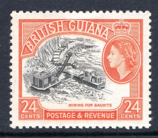 British Guiana 1963-65 QEII Pictorials - New Wmk. - 24c Mining Bauxite HM (SG 360) - Guyana Britannica (...-1966)