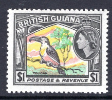 British Guiana 1963-65 QEII Pictorials - New Wmk. - $1 Toucan HM (SG 364) - British Guiana (...-1966)