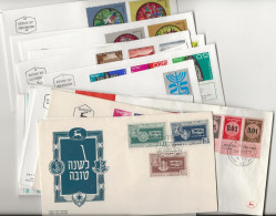 Israel - 17 Verschiedene FDC's Ab 1949 Neujahr Bis 1973 Chagall - Covers & Documents