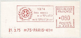 Frankreich / France 1974, Freistempel / EMA / Meterstamp Année Mondiale Population / World Population Year Paris - ONU