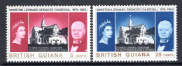 British Guiana 1966 Churchill Commemoration Set MNH (SG 374-375) - Britisch-Guayana (...-1966)