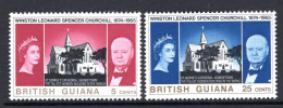 British Guiana 1966 Churchill Commemoration Set HM (SG 374-375) - Guyana Britannica (...-1966)