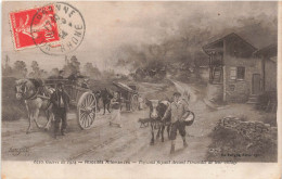 MILITARIA - Guerre De 1914 - Atrocités Allemandes - Paysans Fuyant Devant L'incendie - Carte Postale Ancienne - Guerra 1914-18