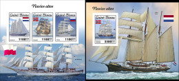 Guinea Bissau 2021, Tall Ships I, 3val In BF+BF IMPERFORATED - Guinea-Bissau