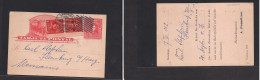 CHILE - Stationery. 1912 (7 Feb) Santiago - Germany, Ilsenburg Am Harz. 2c Red Stat Card + 2 Adtls, Grill Cds. PRIVATE R - Chile