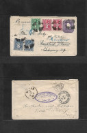 CHILE - Stationery. 1890 (Feb 25) Taltal - Germany, Frankfurt (5 April) Fwded Meran (7 April) Austria. 5c Intense Lilac  - Chile