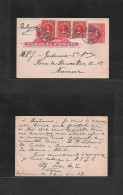 CHILE - Stationery. 1913 (24 Enero) Serena - Belgium, Nanur. 2c Red Illustrated Stat Card + 3 Adtls, Tied Cds. VF Used. - Chile