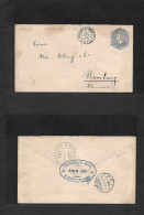 CHILE - Stationery. 1902 (3 Febr) Puerto Montt - Germany, Hamburg (10 March) 10c Grey Blue Stat Env. Selchi 2c, HGGB. Fi - Chile