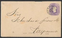 CHILE - Stationery. 1887 (17 Marzo). Caldera - Valp. 5c Lilac Stat Env / Quadille Paper / 138 X 80 / NY I (h) / Type 2. - Chile
