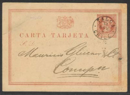 CHILE - Stationery. 1881 (19 Sept). Talca - Concepcion. 2c Stat Card Proper On Early Usage + Arrival Cds. VF. - Chile