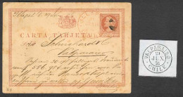 CHILE - Stationery. 1876 (27 Junio). Illapel - Valp. 2c Stat Card + Arrival Cds Never. Xtra Rare Proper Usage. - Chile