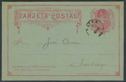 CHILE - Stationery. 1885 (1 Enero). Talca - Santiago. 2c Stat Card Cds 2 Enero. VF. - Chile