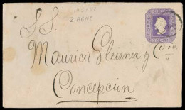 CHILE - Stationery. 1892. 5c Purple White Diagonal Lines. New York ABN Cº. Size 140 X 81 Mm. Not Recorded, Used Stat Env - Chile