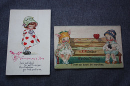 Little Girl- Valentine's Day- Vintage Postcard 1900s Humour - Valentinstag