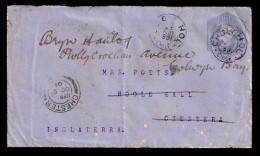 CHILE - Stationery. 1901. CHOLCHOL - UK. Stat Env. Via Nueva Imperial, Concepcion. Colwyn Bay. Gorgeus Usage. - Chile