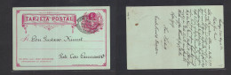 CHILE. 1893 (23 Mayo) Santiago Uso Local. 2c Red Stat Card, Oval Town "conduccion Gratuita" Cachet Ds. VF. - Chile