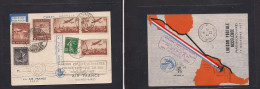 CHILE. 1937 (23 Nov) Air France South American Circulated A Connection. Le Bouget (20 Nov) - Santiago (22 Nov) + Return  - Chile