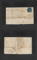 CHILE. 1863 (13 Oct) Santiago - Argentina, Rosario. EL Full Text Fkd 10c Blue Full Margins, Tied "rings". Via Correo Arg - Chile