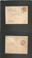 CHILE. 1894 (7 Abr) Talcahuano - Germany, Frankfurt (11 May) Fkd Env, 10c Orange Perce, Tied Cds. - Chile