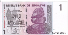 Zimbabwe P-65  1 Dollar  2007 UNC - Zimbabwe