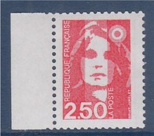 Marianne De Briat, Dite Du Bicentenaire, 2.50f Rouge N°2715  Avec Bord De Feuille Issue D'un Carnet - 1989-1996 Bicentenial Marianne