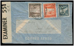 Chile - XX. 1943. Santiago - Switzerland. Air Fkd Env 2 Diff Caribbean Censoship Labels Incl Bermuda / IC. - Chile