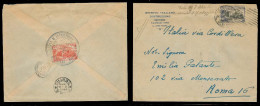 Chile - XX. 1924. Santiago - Italy. Fkd Env Tied. Instituto Italiano / Chile Label On Reverse. Fine. - Cile