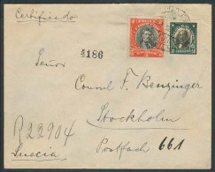 Chile - XX. 1935. Santiago - Sweden. Reg Fkd Env 2 Pesos 50c Rate. Fine. - Cile