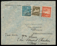 Chile - XX. 1950. Santiago - Ivory Coats. Air Multifkd Env Dest Plus. - Cile